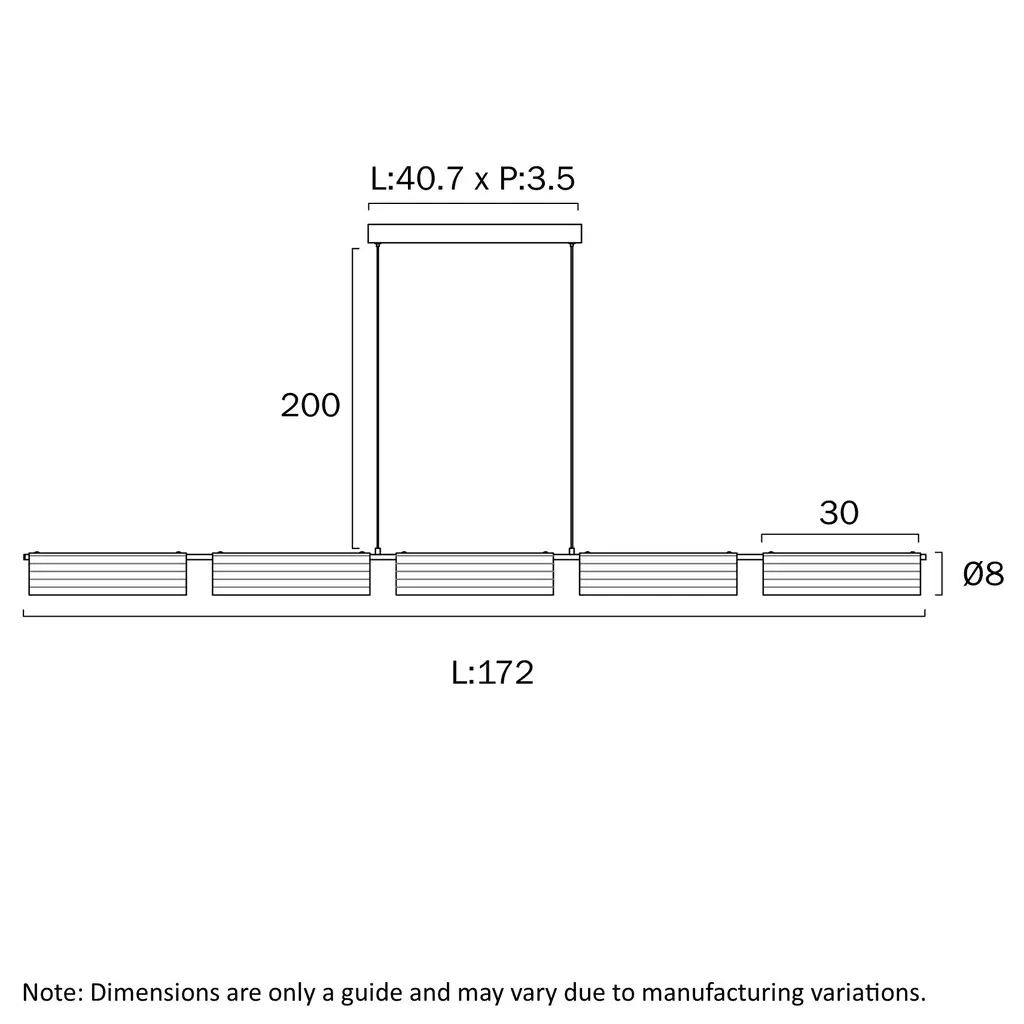 VOLUTO LINEAR PENDANT LIGHT Line Drawing.webp
