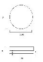 FOSCO ROUND 20W LED OYSTER DIMMABLE CEILING LIGHT Line Drawing.webp
