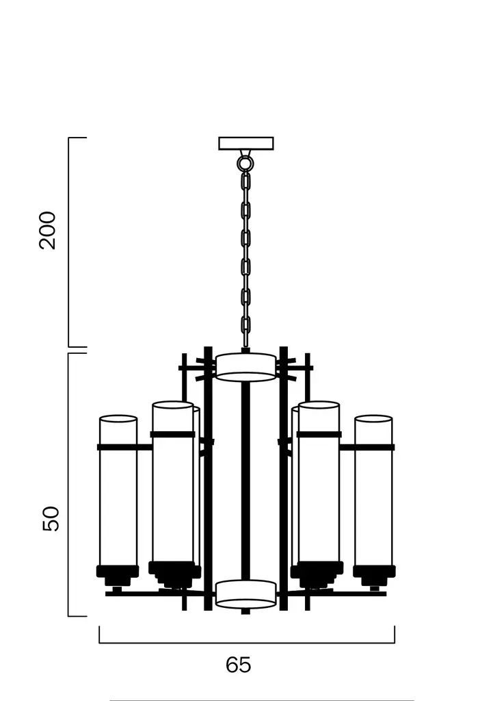 BURGESS 6 PENDANT LIGHT Line Drawing.webp