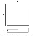 LYRIC 50CM 36W 3CCT SQUARE LED OYSTER STEP DIMMABLE CEILING LIGHT Line Drawing.webp