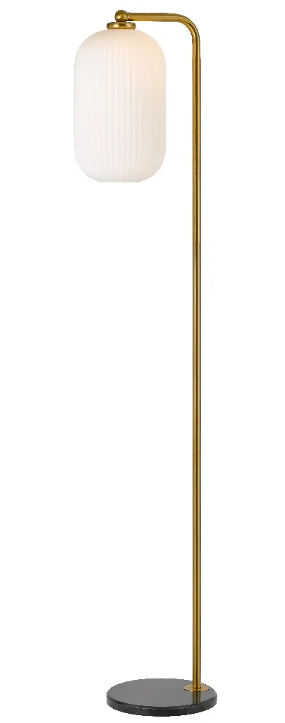 LARK FLOOR LAMP AGED GOLD OPAL MATT