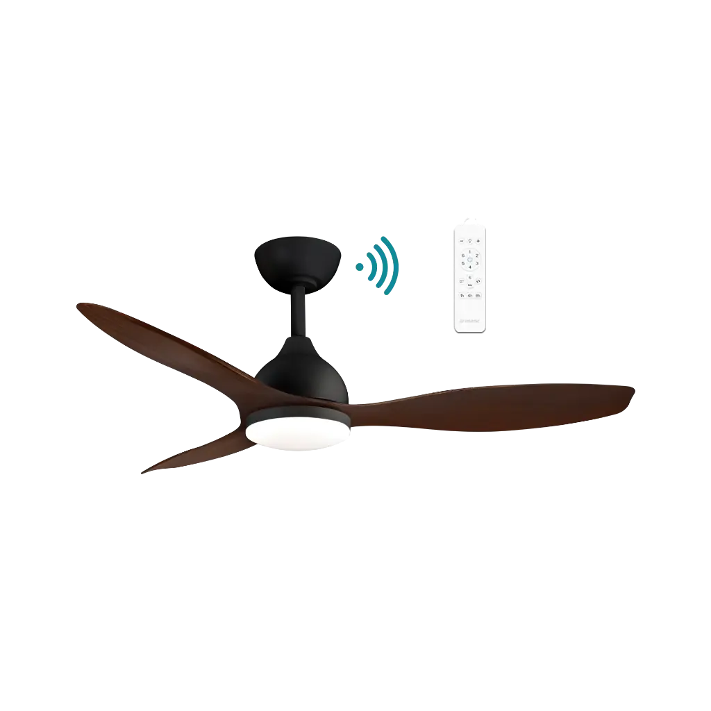 ELITE DC WALNUT & BLACK 48″ SMART CEILING FAN + LED LIGHT