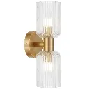 RIVEN 2 LIGHT ANTIQUE GOLD WALL LIGHT