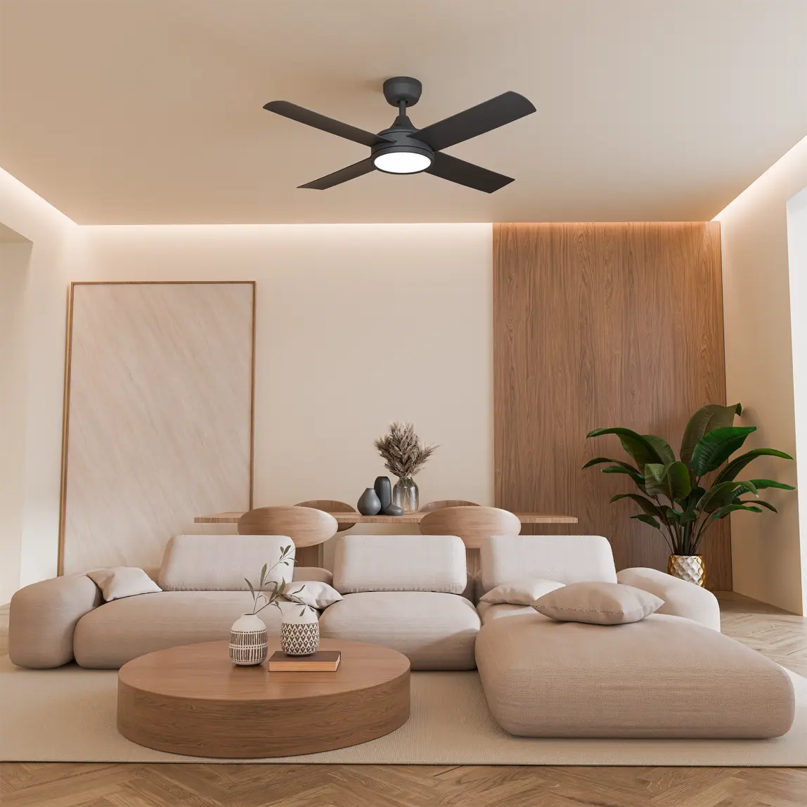 Calibo Breeze Silent Pro 48" AC Ceiling Fan with 3CCT LED and Wall Control