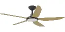 Calibo Storm 48" (1220mm) 5 Blade 18W Tricolour LED Light Indoor/Outdoor DC Ceiling Fan & Remote | Bamboo