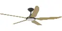 Calibo Storm 56" (1430mm) 5 Blade 18W Tricolour LED Light Indoor/Outdoor DC Ceiling Fan & Remote | Bamboo