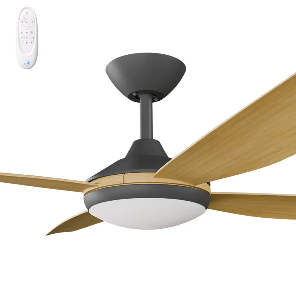 Calibo Vanga 52" DC Smart Ceiling Fan with LED Light and Remote Control | Bamboo