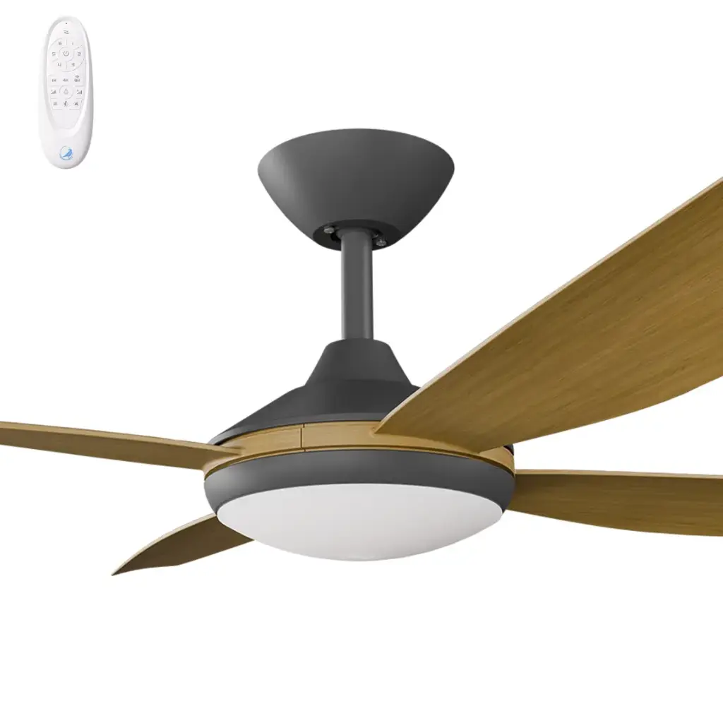 Calibo Vanga 52" DC Smart Ceiling Fan with LED Light and Remote Control | Teak