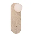 POI TRAVERTINE BASE ROUND OPAL WALL LIGHT