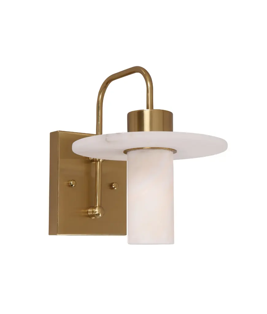 LUCERNA ROUND HAT ALABASTER SHADE WALL LIGHT