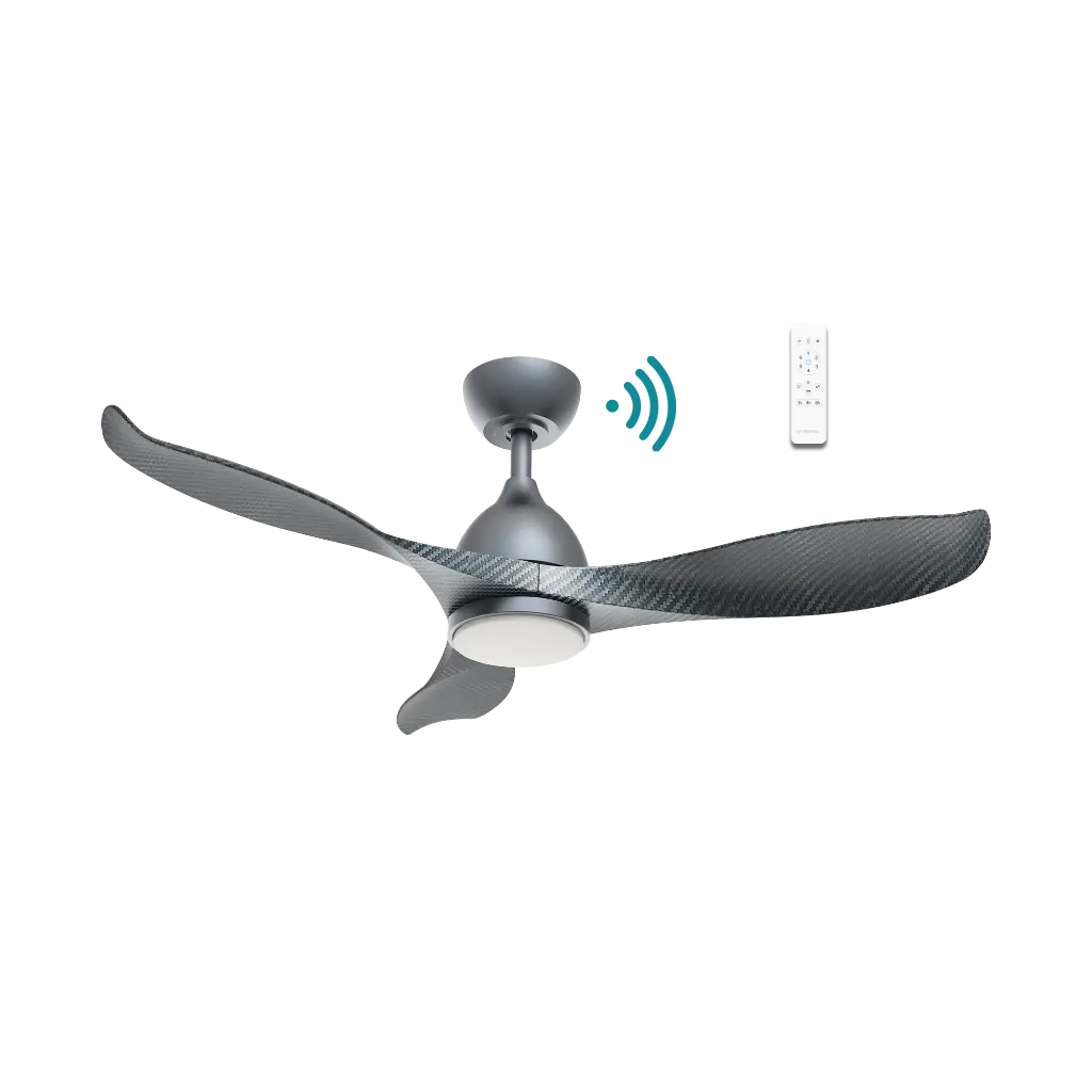 SCORPION DC 52" CEILING FAN WITH WIFI REMOTE CONTROL + LED LIGHT | GRAPHITE/CARBON BLADES