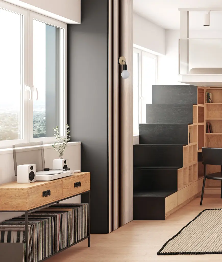 SOLO IRON BRACKET WITH WOOD HIGHLIGHT WALL LIGHT