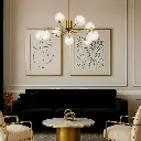 FELTON 9 LIGHT PENDANT ANTIQUE GOLD