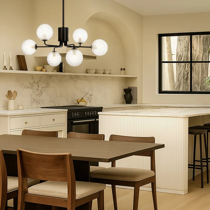 FELTON 6 LIGHT PENDANT BLACK