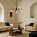 FELTON 9 LIGHT PENDANT BLACK