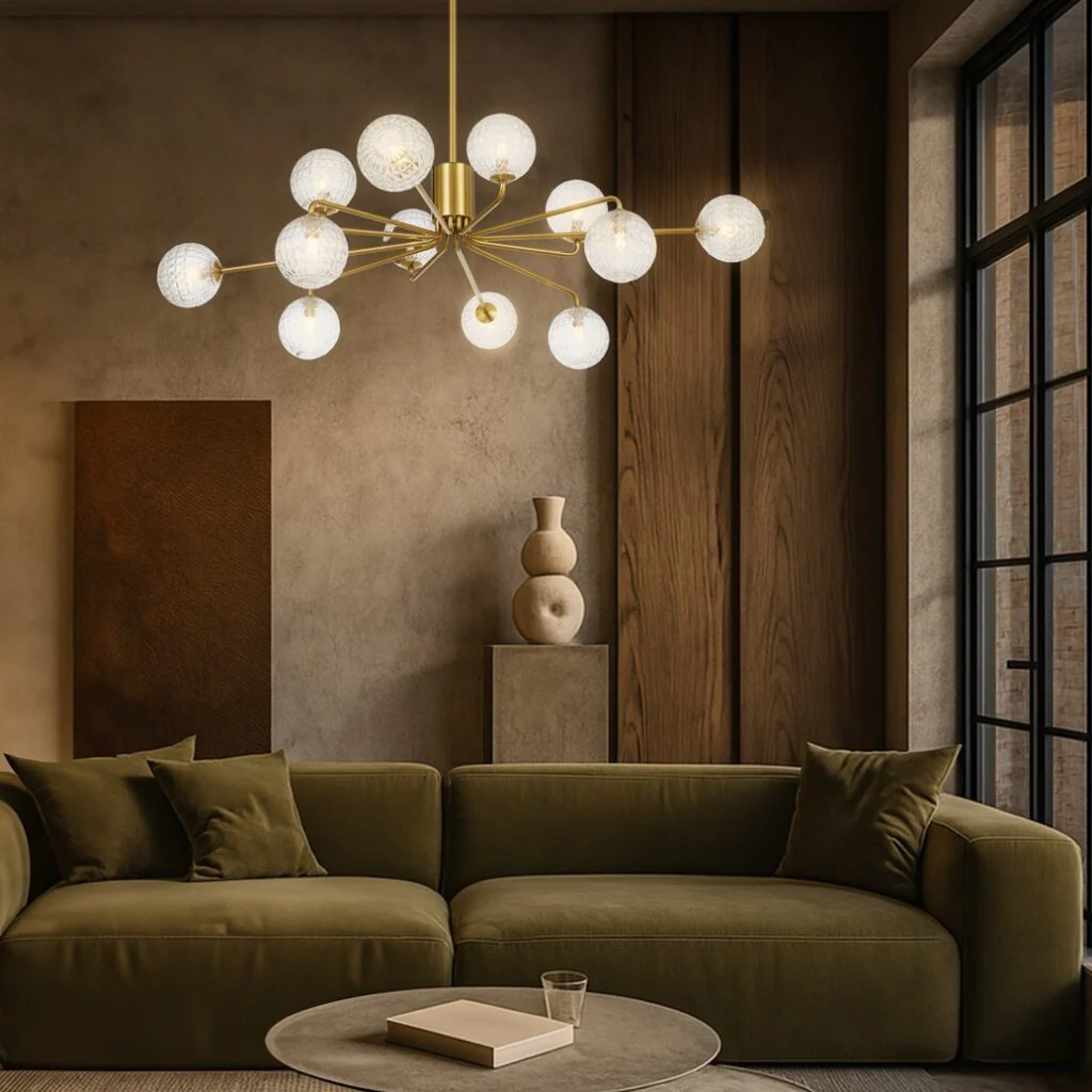 FELTON 12 LIGHT PENDANT ANTIQUE GOLD