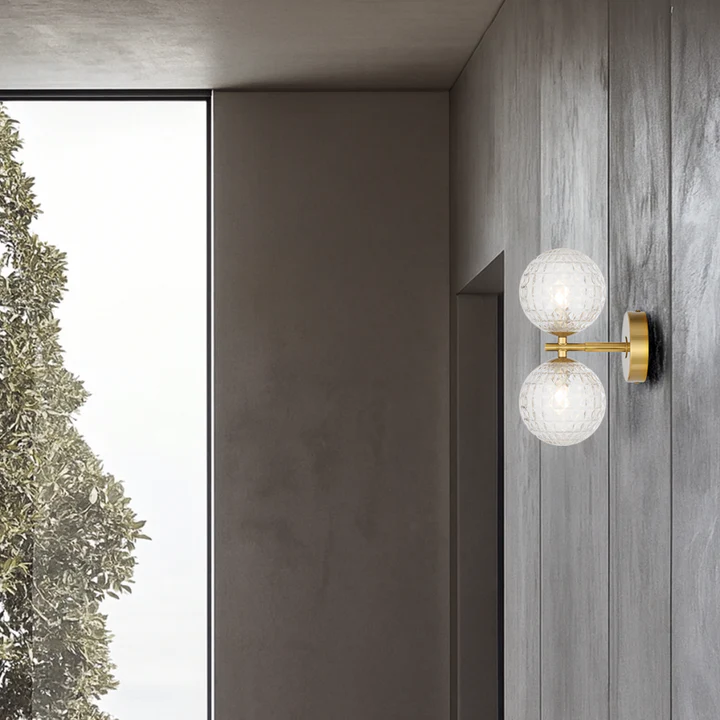 FELTON 2 LIGHT WALL LIGHT ANTIQUE GOLD