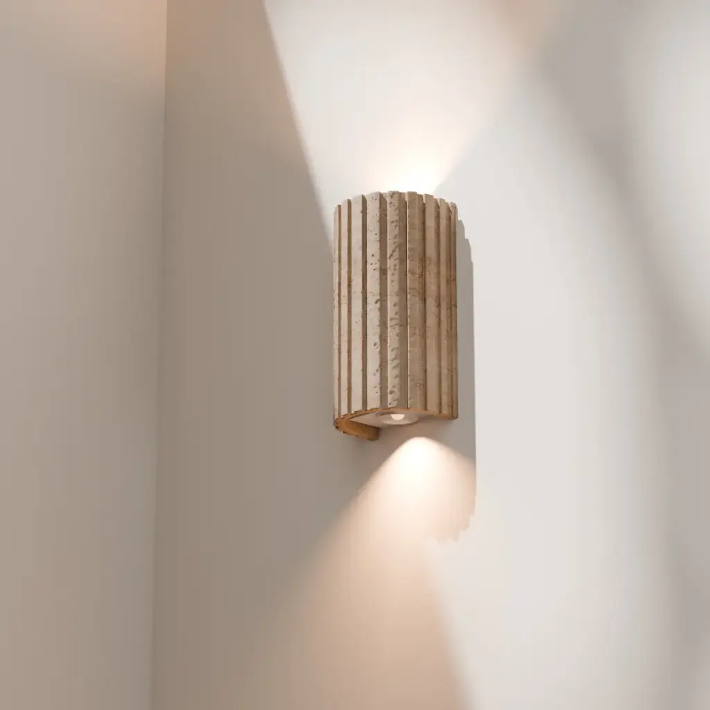 ORVILLE RIBBED TRAVERTINE WALL LIGHT
