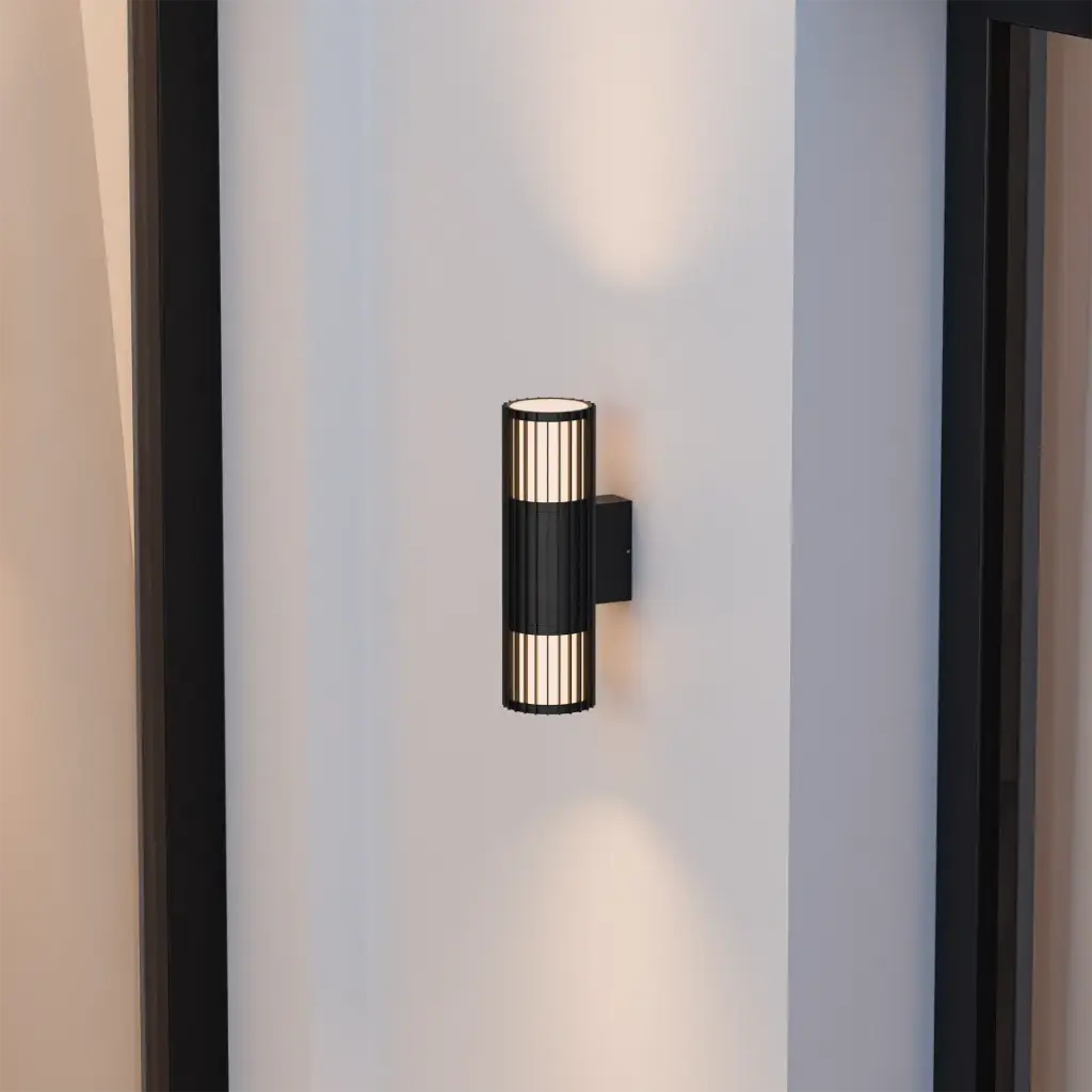 BRIGHT 2 BLACK CYLINDER WALL LIGHT