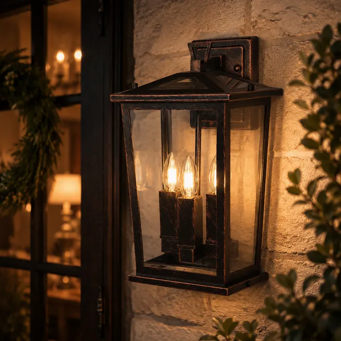 TRINITY W3 ANTIQUE BRASS WALL LIGHT