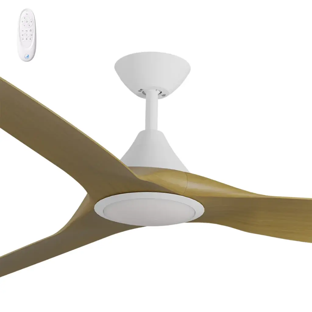 CLOUD 72"WHITE/TEAK ABS DC FAN & LIGHT