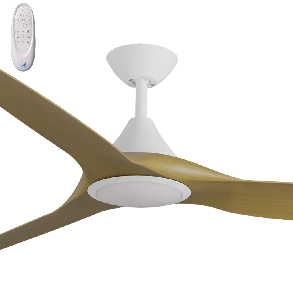 CLOUD 60"WHITE/TEAK ABS DC FAN &LIGHT