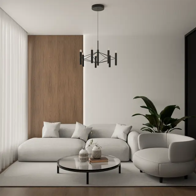 AERIS 10 LIGHT SLIMLINE FLUTED LED PENDANT