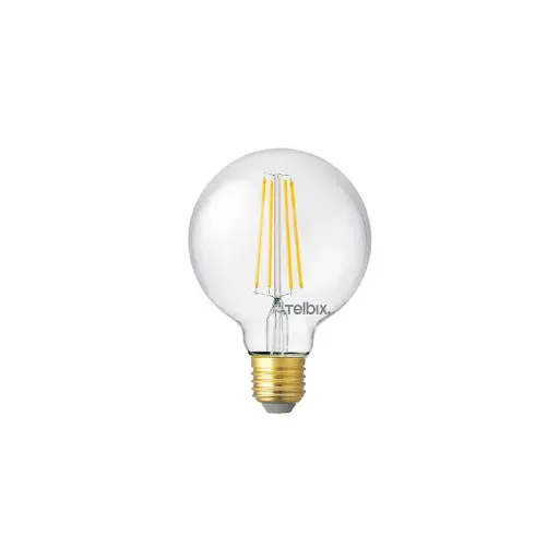 [GL F.G095.8-CL83] E27  G95 8w LED GLOBE CLEAR DIM 3000K