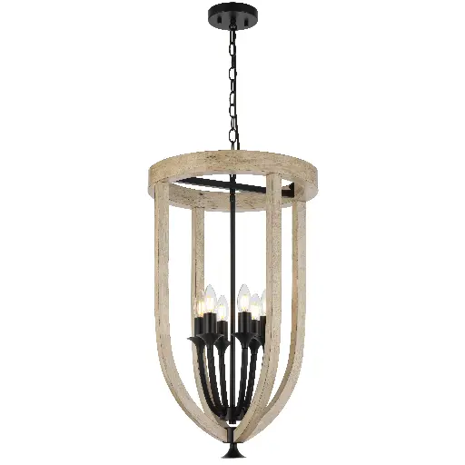 [HOSLEY PE6-BK] HOSLEY 6 LIGHT PENDANT