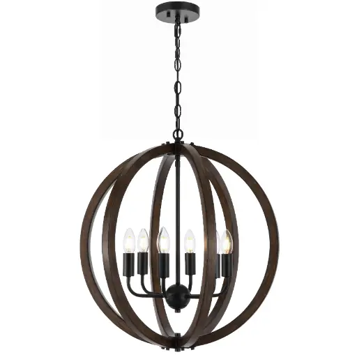 [VESTAL PE6-BK] VESTAL 6 LIGHT PENDANT