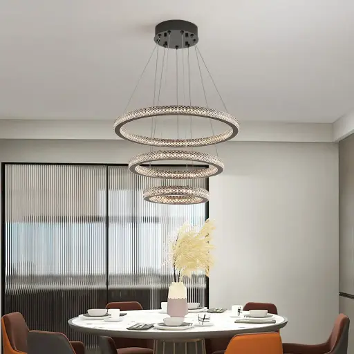 [A00190BK] ANILLO 3 TIER BLACK PENDANT