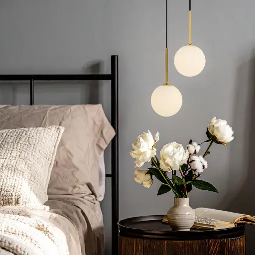 GASTON 2 LIGHT PENDANT ANTIQUE GOLD