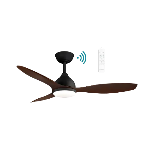 [MEDC1233MW] ELITE DC WALNUT & BLACK 48″ SMART CEILING FAN + LED LIGHT