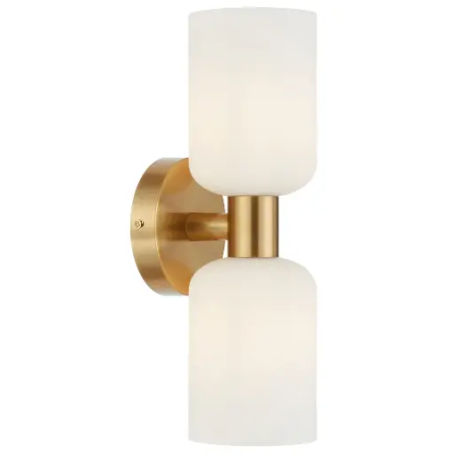 RIVEN 2 LIGHT ANTIQUE GOLD WALL LIGHT