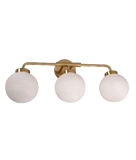 [PALLA-W2] PALLA TRIPLE SPHERE ALABASTER ROUND WALL LIGHT