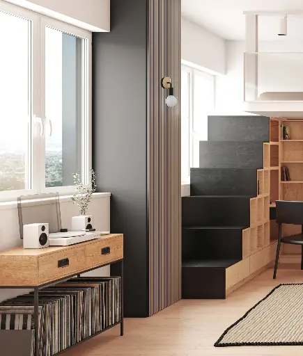 SOLO IRON BRACKET WITH WOOD HIGHLIGHT WALL LIGHT