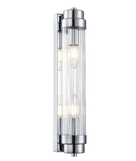 ELSA INTERIOR UP/DOWN CLEAR GLASS ROD WALL LIGHT CHROME