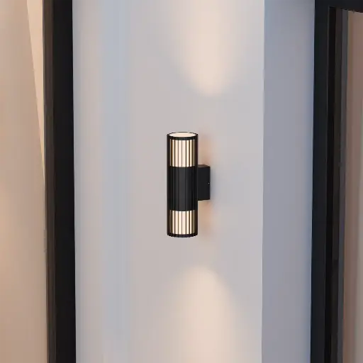 [BRI-2EX-10W-BK] BRIGHT 2 BLACK CYLINDER WALL LIGHT